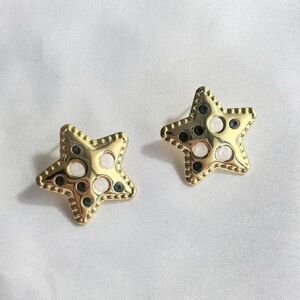Gold Star Shaped Earrings